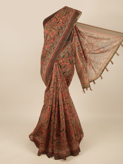

Pothys Brown & Green Kalamkari Printed Saree