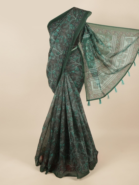 

Pothys Green & Black Kalamkari Printed Saree