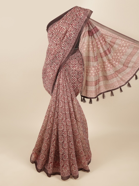 

Pothys Mauve & White Floral Saree