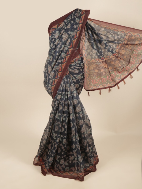 

Pothys Blue & Maroon Ethnic Motifs Saree