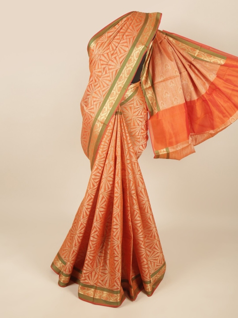 

Pothys Orange & Green Zari Saree