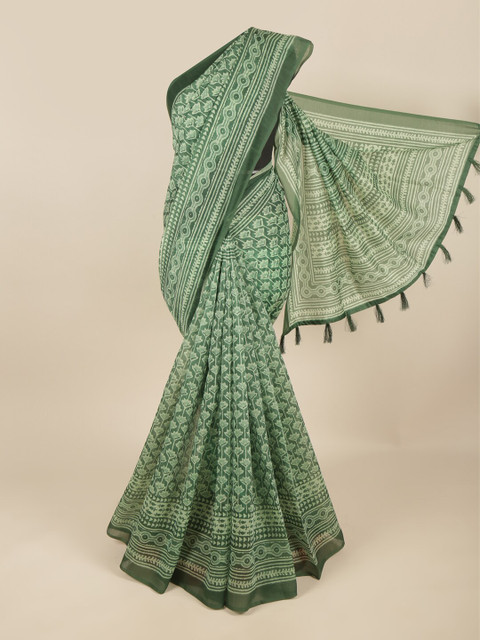 

Pothys Green Batik Printed Saree