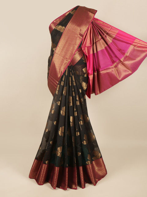 

Pothys Black & Pink Woven Design Cotton Blend Saree
