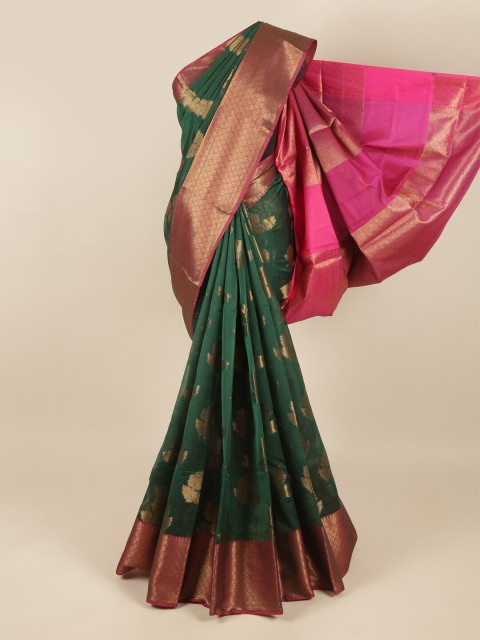 

Pothys Green & Pink Woven Design Zari Saree