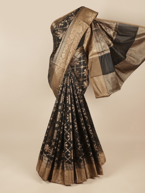 

Pothys Black & Gold-Toned Woven Design Saree