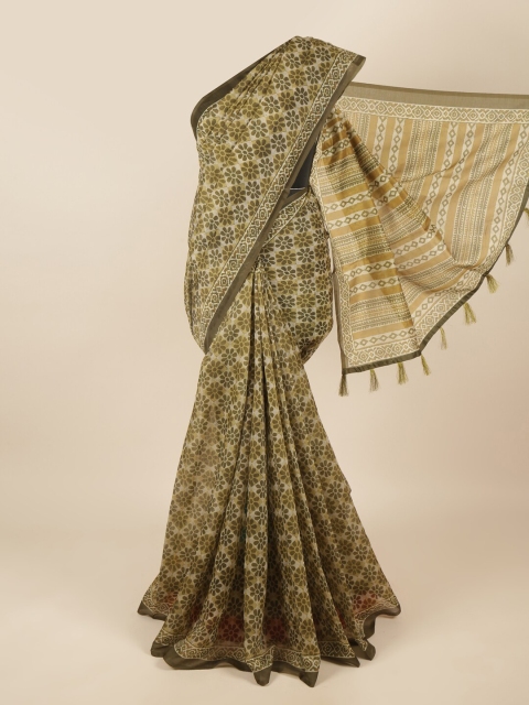 

Pothys Green Floral Printed Saree