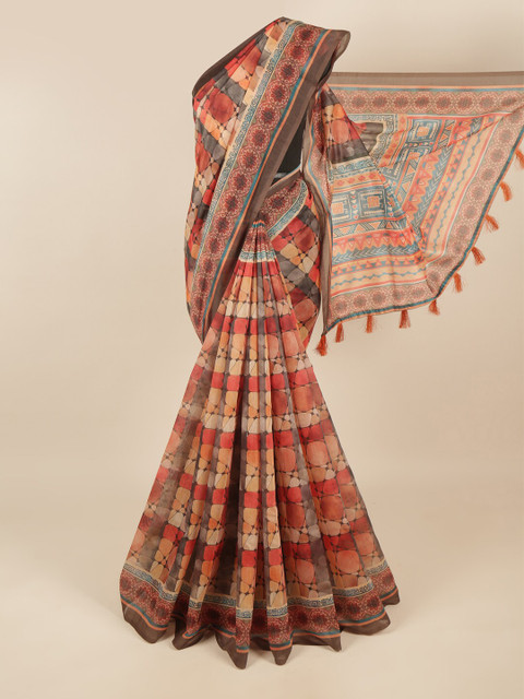 

Pothys Red & Grey Saree