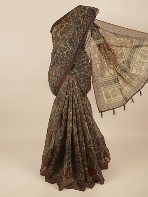 

Pothys Green & Yellow Kalamkari Saree