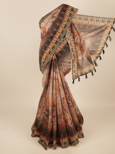 

Pothys Brown Printed Saree