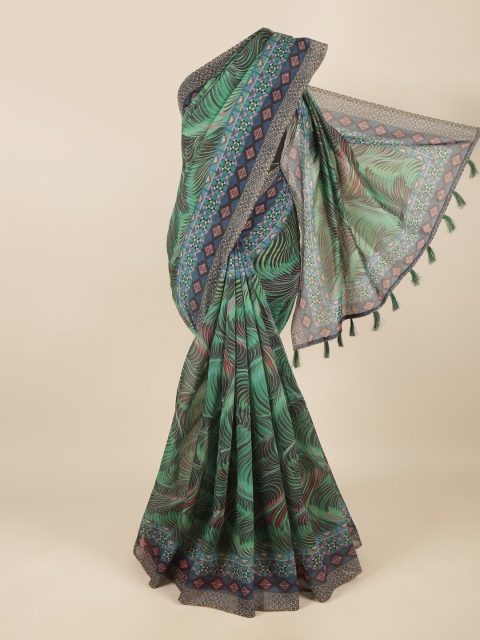 

Pothys Green & Blue Printed Saree