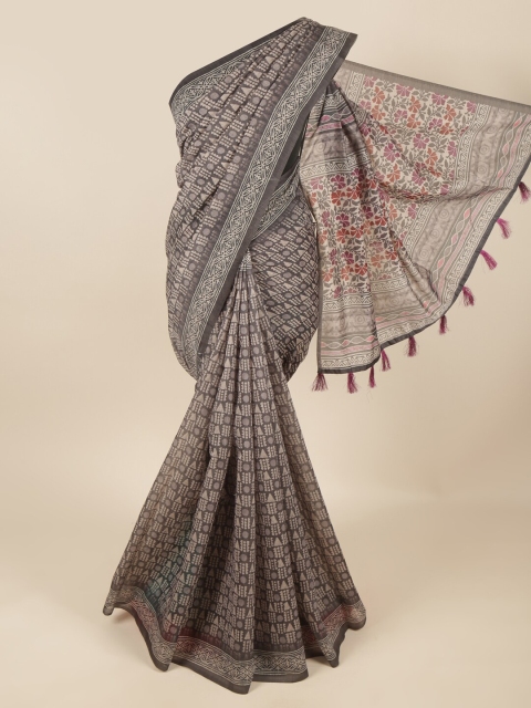 

Pothys Grey & Red Ethnic Motifs Saree