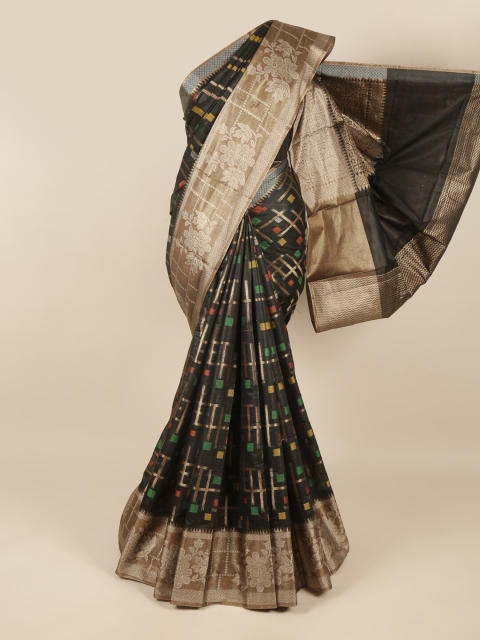 

Pothys Black & Beige Woven Design Zari Saree
