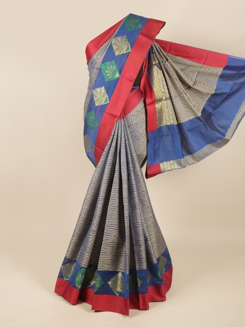 

Pothys Blue Woven Design Cotton Blend Saree