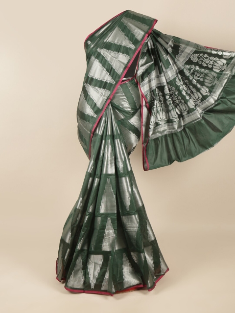 

Pothys Green & Silver Zari Saree