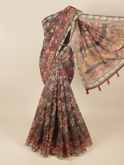 

Pothys Brown & Beige Kalamkari Printed Saree