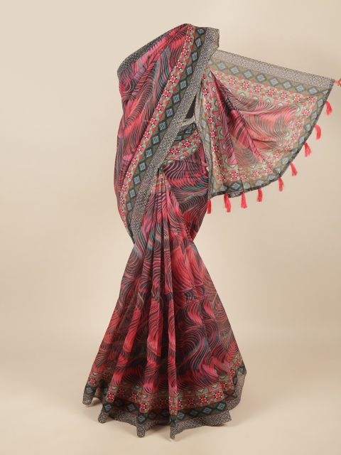 

Pothys Pink & Grey Ethnic Motifs Saree