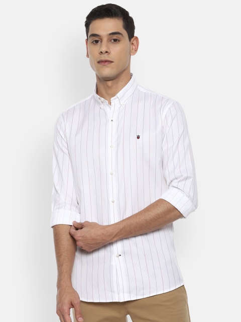 

Louis Philippe Sport Men White Slim Fit Striped Pure Cotton Casual Shirt