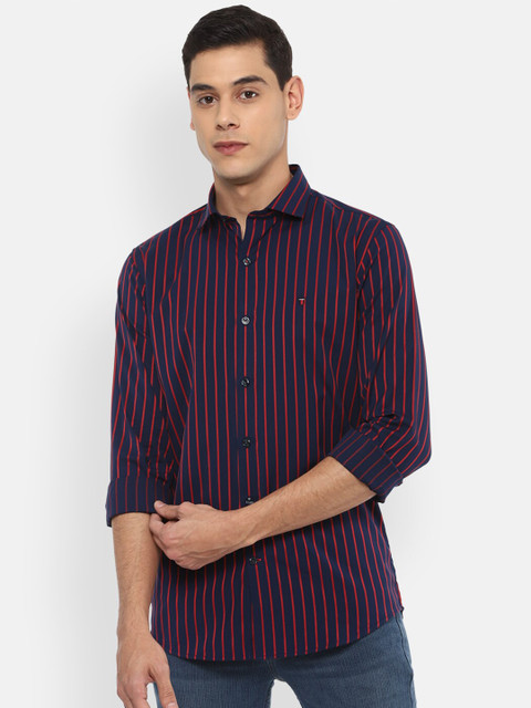 

Louis Philippe Sport Men Navy Blue Slim Fit Striped Casual Shirt