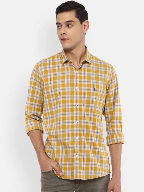 

Louis Philippe Sport Men Yellow Slim Fit Checked Pure Cotton Shirt