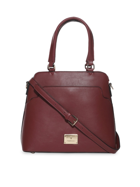 

Van Heusen Woman Maroon PU Structured Handheld Bag