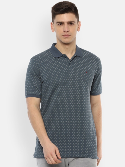 

Louis Philippe Sport Men Grey Printed Polo Collar Slim Fit T-shirt