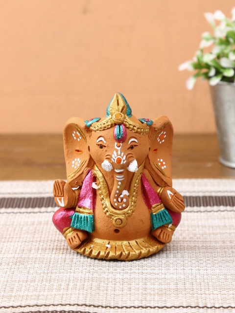 

Aapno Rajasthan Brown & Pink Handcrafted Lord Ganesha Showpiece