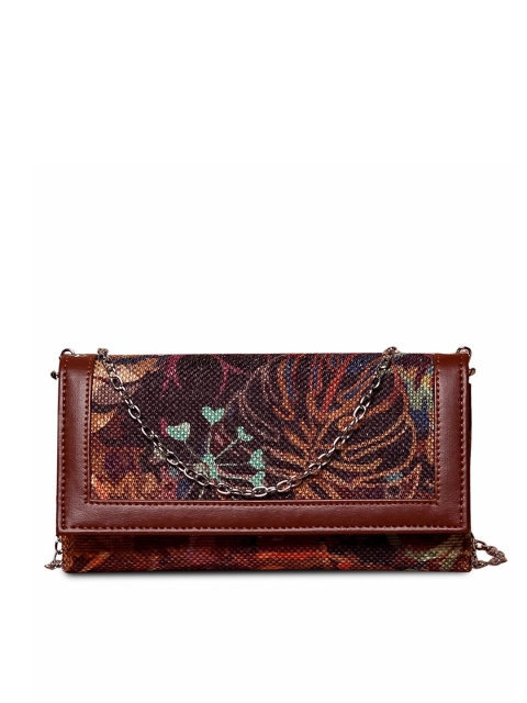 

ZOUK Women Black & Coral Floral Printed Two Fold Wallet