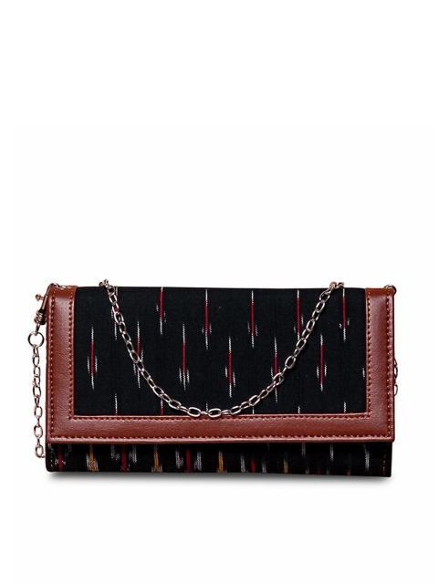 

ZOUK Black & Brown Printed Purse Clutch