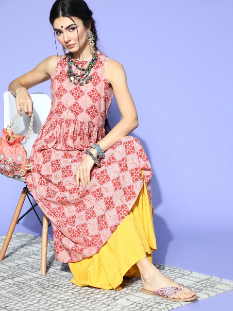

AHIKA Pretty Pink Ethnic Motifs Kurta