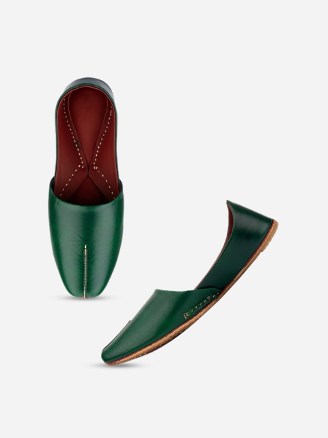 

Hulya Men Green Leather Mojaris