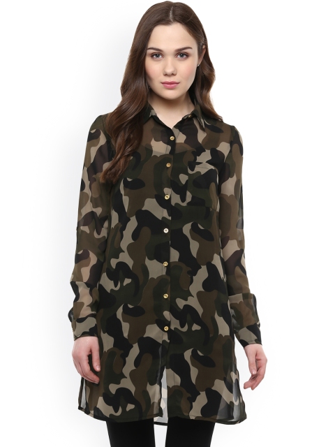 

StyleStone Army Print Tunic, Green