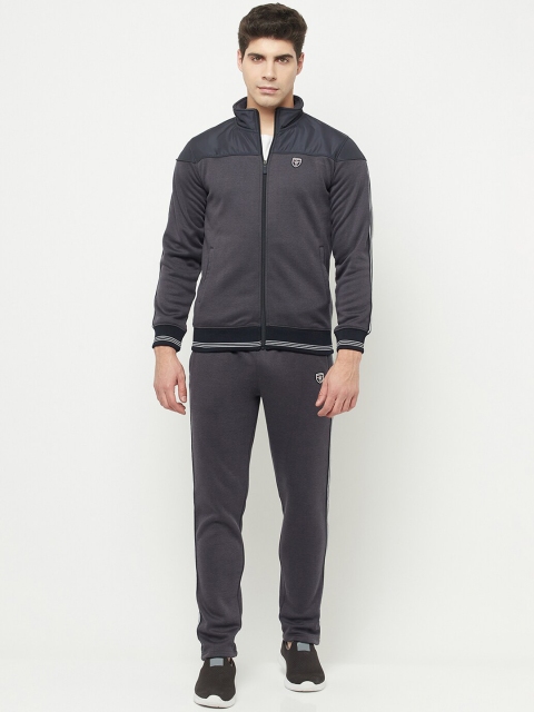 

Octave Men Grey Colourblocked Cotton Track Suit