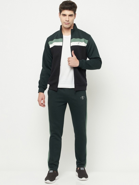 

Octave Men Green & White Striped Cotton Tracksuit
