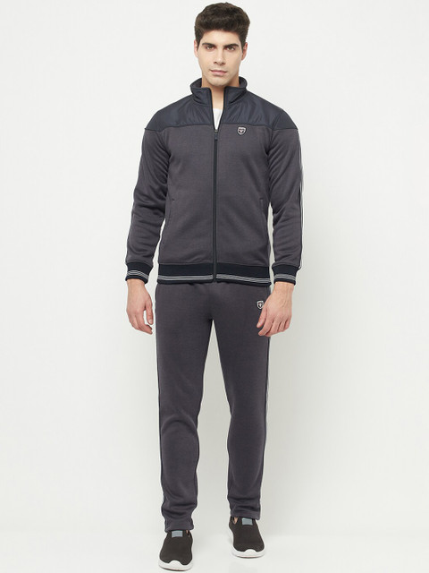 

Octave Men Grey Solid Cotton Tracksuit