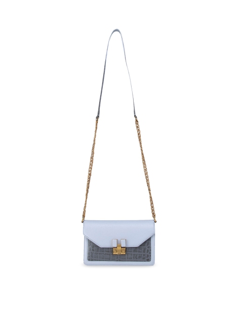 

Da Milano Blue Leather Structured Sling Bag