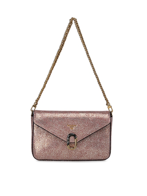 

Da Milano Pink Textured Leather Structured Sling Bag