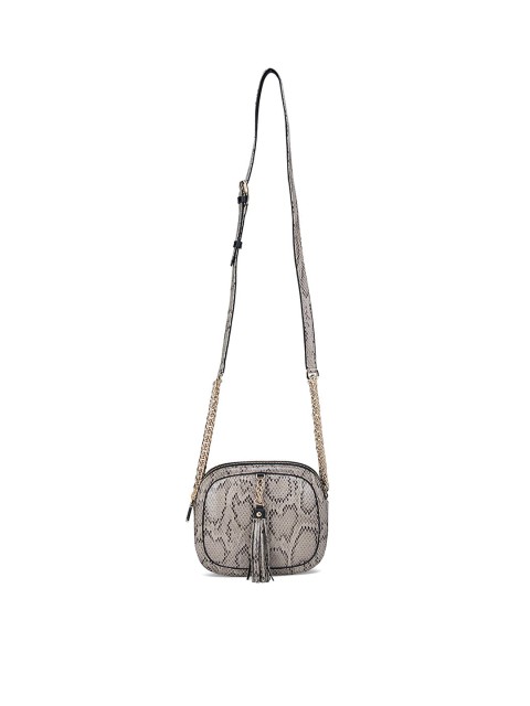 

Da Milano Beige Animal Textured Leather Structured Sling Bag