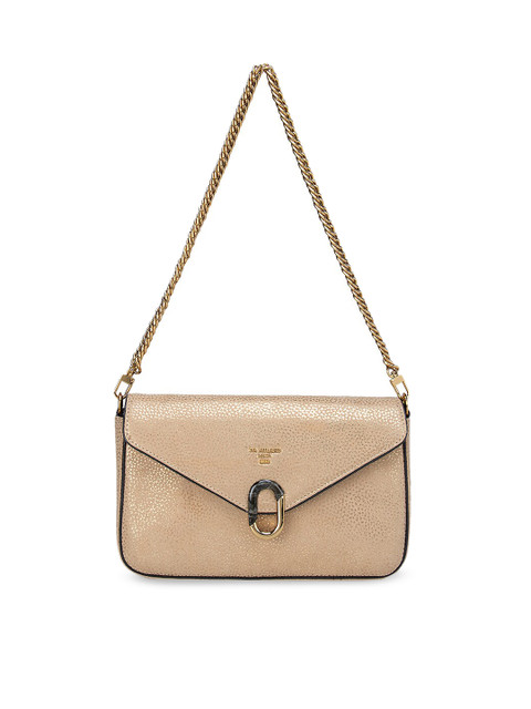 

Da Milano Beige Textured Leather Structured Sling Bag