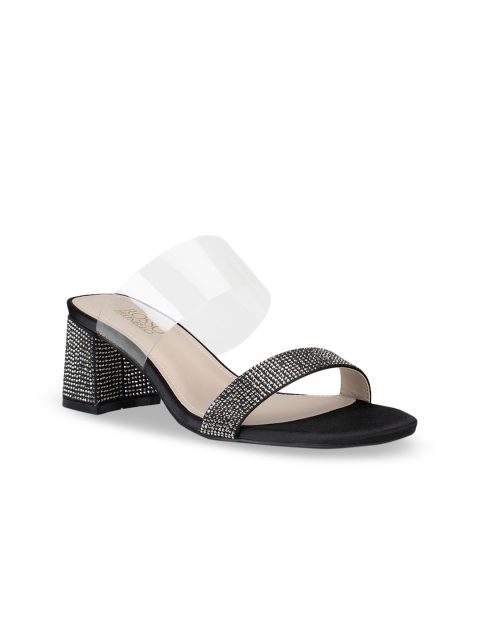 

ROSSO BRUNELLO Black Leather Block Pumps
