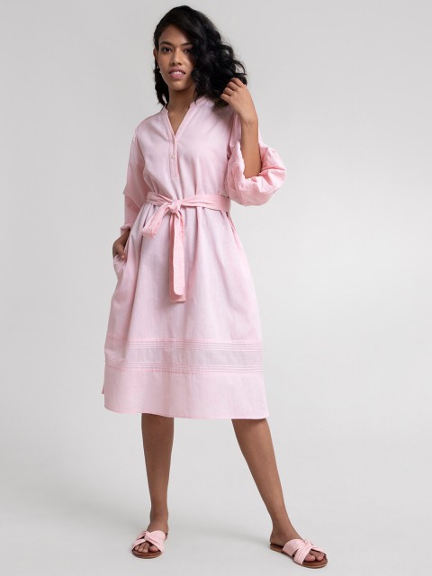 

Marigold by FableStreet Pink Cotton Shirt Dress