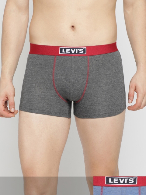 

Levis Men Pack of 2 Solid Trunks, Grey