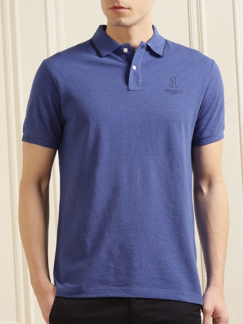 

HACKETT LONDON Men Navy Blue Polo Collar T-shirt