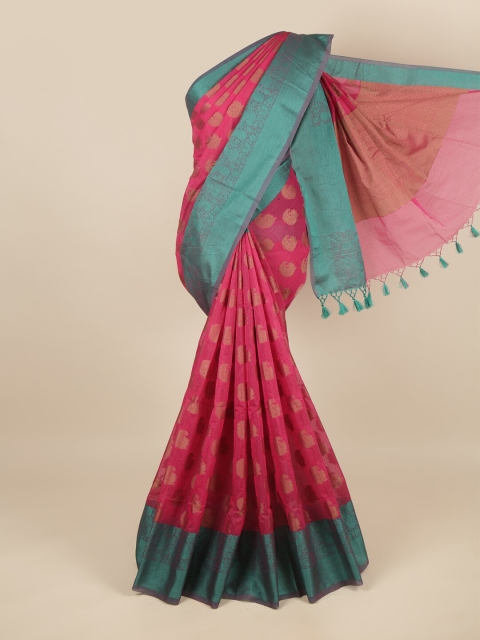 

Pothys Pink & Blue Ethnic Motifs Saree