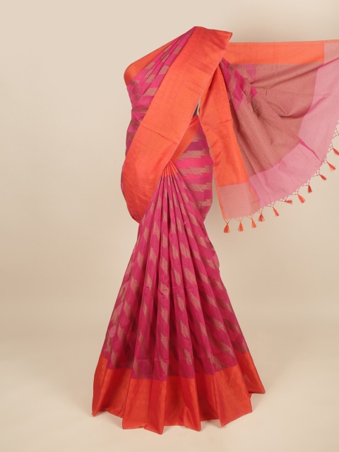 

Pothys Pink & Orange Woven Design Zari Saree