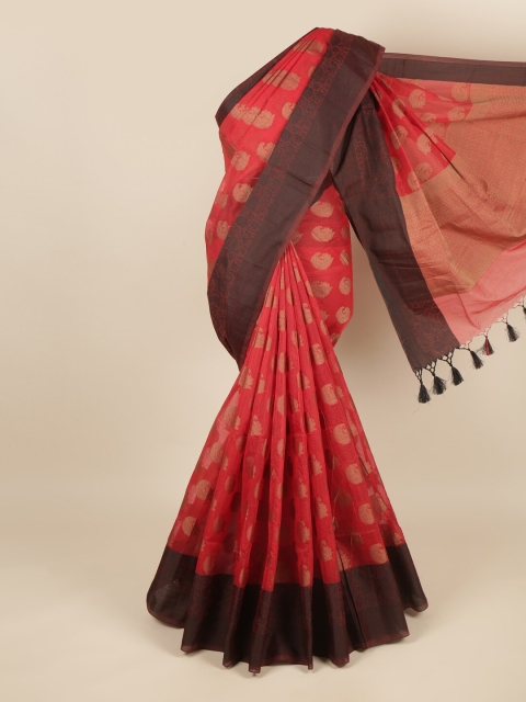 

Pothys Red & Brown Woven Design Saree