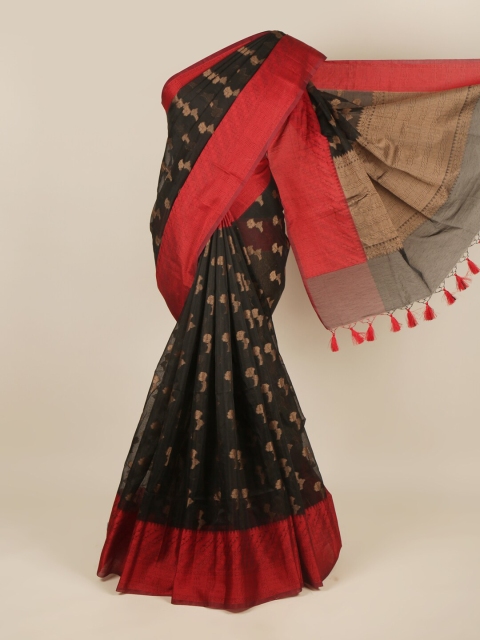 

Pothys Black & Red Floral Saree