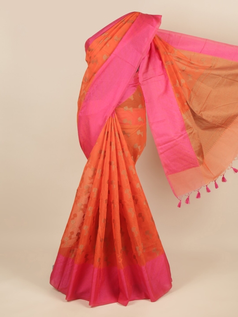 

Pothys Orange & Pink Woven Design Saree