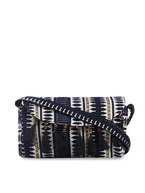 

gaura pakhi Navy Blue Textured Structured Sling Bag