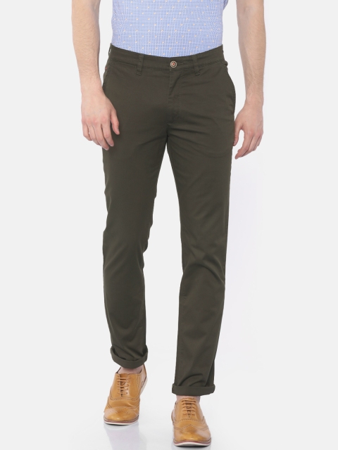 

Wills Lifestyle Men Coffee Brown Solid Slim Fit Flat-Front Trousers