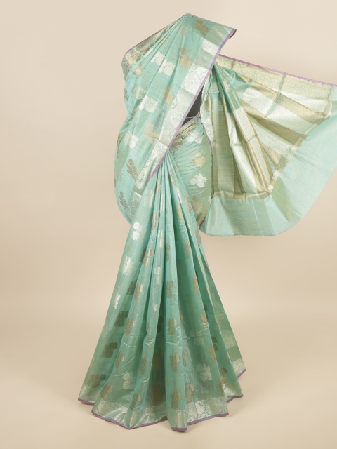 

Pothys Green Woven Design Cotton Blend Saree
